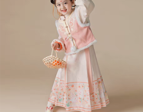 转卖茗楠之家女童汉服冬装加绒加厚唐装儿童中...