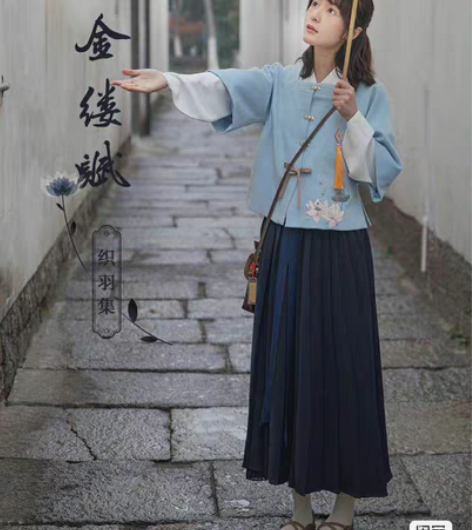 包邮徐娇织羽集 原创日常汉元素服  金缕赋...