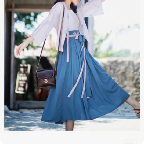 【浣溪】徐娇织羽集日常汉元素服吊带裙对襟外...