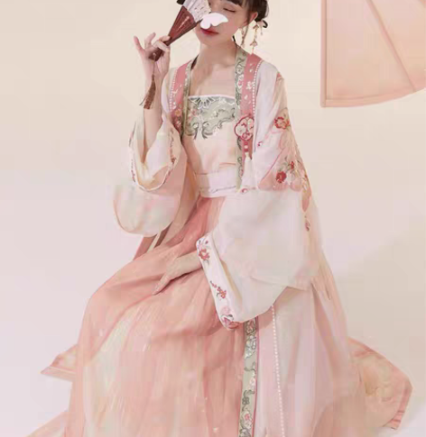 包邮十三余小豆蔻儿[花月之神]绣花对襟长衫...