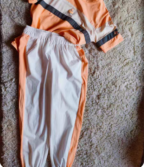 包邮夏季拼色休闲两件套运动装，95%棉5%...