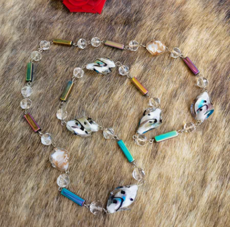 包邮另一条日本回流琉璃长项链毛衣链 和磨砂...