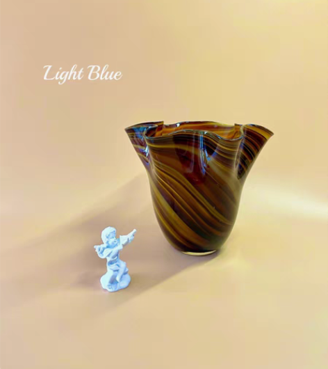 【木白菜】vintage中古人工吹制木纹白...