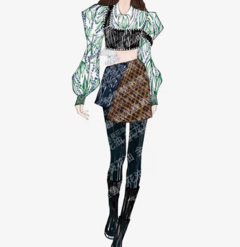 接服装效果图‖款式图‖图案设计 代设计‖系...