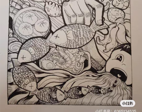 美术设计绘画手工 平面构成 点线面 装饰画...