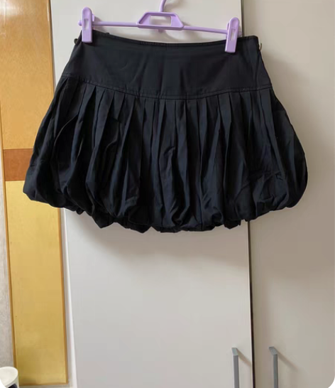 包邮艾格周末大码春夏季黑色灯笼裙百搭花苞裙...