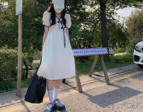 转卖大码胖妹妹夏季新款减龄泡泡袖裙子女设计...