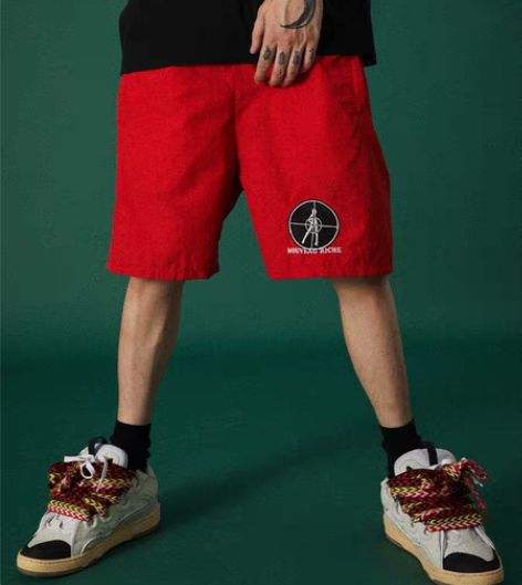 转卖NR靶心舞女尼龙刺绣短裤男夏季速干高街...