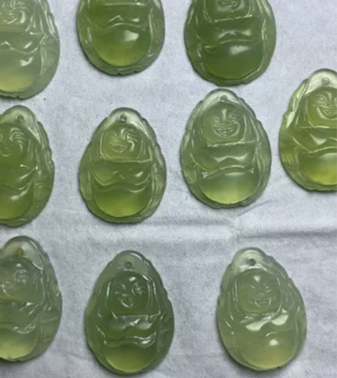玉 弥勒佛玉坠，油性好，透亮，雕工精细，老...
