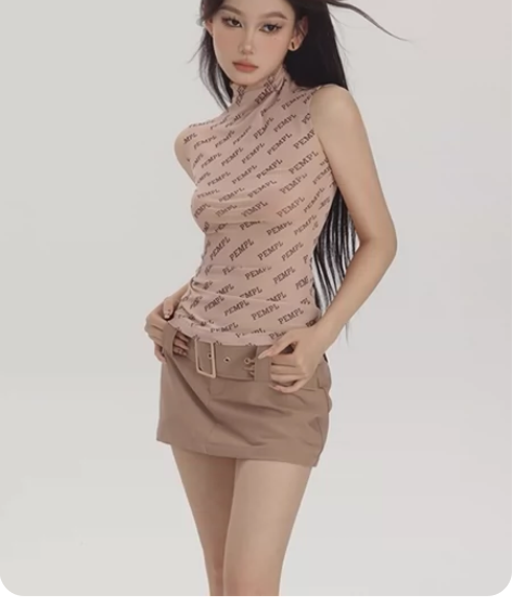 PEMPL 背心女夏季新款肌肤感网纱半透薄...