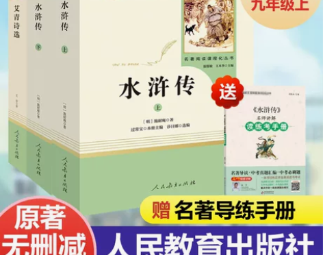 水浒传原著正版无删减初中九年级上册必阅读人...