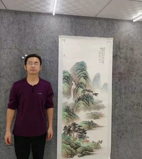 大千再传弟子武际新最新画作“一溪流水”（有...