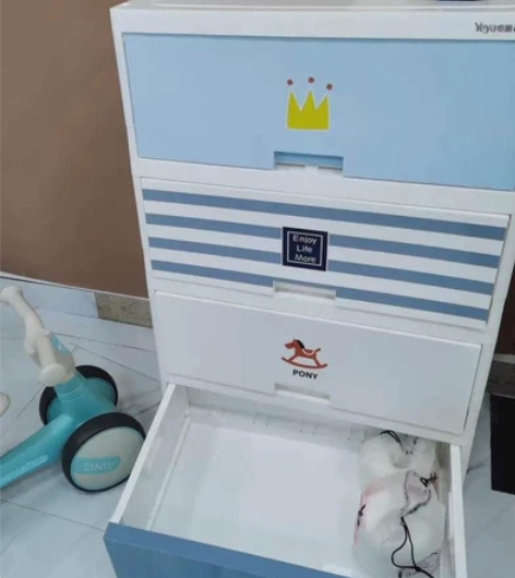 也雅免安装收纳柜抽屉式宝宝衣柜婴儿储物柜子...