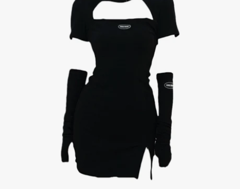 DREAM SEVEN黑色紧身连衣裙女20...