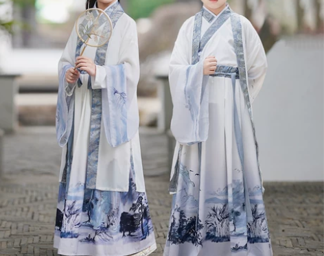 儿童汉服国学服男童中国风古装女童书童服装三...