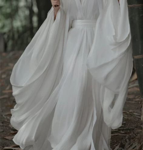 白色汉服女晋制清冷系古装魏晋风