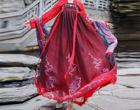 汉服女中国风飘逸超仙古装学生仙气古风彼岸花...