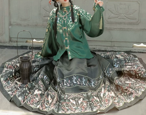 原创明制汉服女 l码两件套 立领对襟琵琶袖...