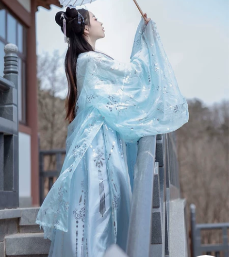 艺缕正品原创汉服蓝云鹤 烫金大袖衫 品牌型...