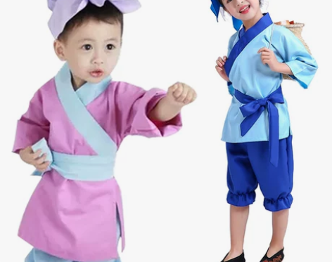 六一儿童古装汉服小药童衣服锄禾演出服小书童...