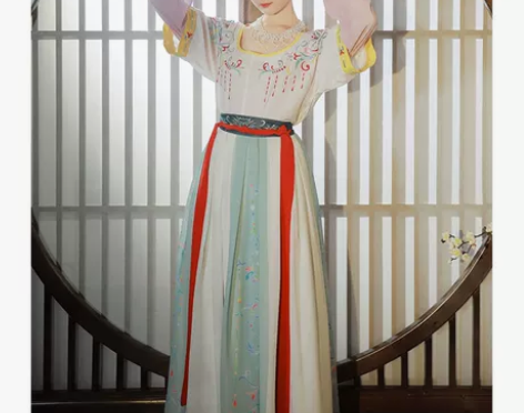 柒邑正品原创汉服女坦领三件套齐腰襦裙 仅试...