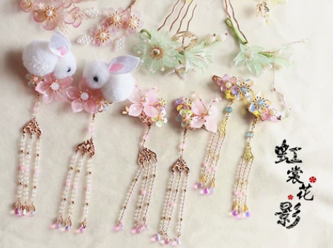 全新现货 汉服发簪古风头饰发夹发梳流苏少女...