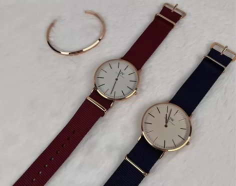 2件一起 39包邮 dw 尼龙带手表男手镯...