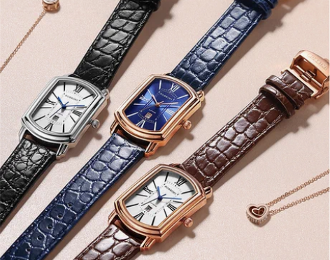 罗西尼手表方表盘潮流石英表真皮情侣表防水