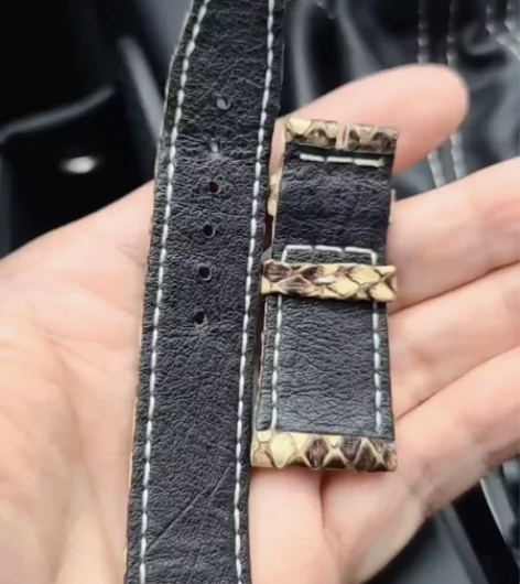 ?二手蛇皮手工表带，包边款！配万国七日链折...