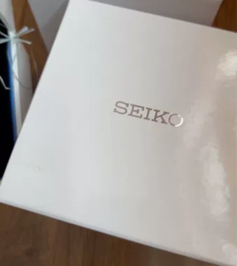 Seiko精工小方表镶钻蓝针皮带石英女手表...