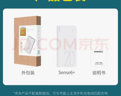 罗马仕sense6+ 20000毫安时PD...