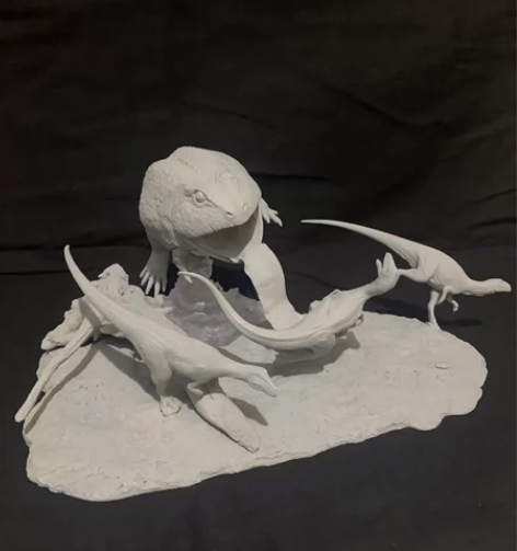 恐龙gk 森森1/5恶魔角蛙狩猎恶龙场景白...