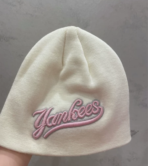 MLB Yankees洋基队 白色针织毛线...