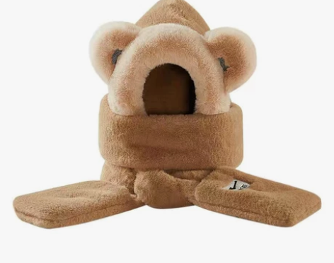 【网红同款】鸿星尔克冬天保暖毛绒小熊帽子韩...