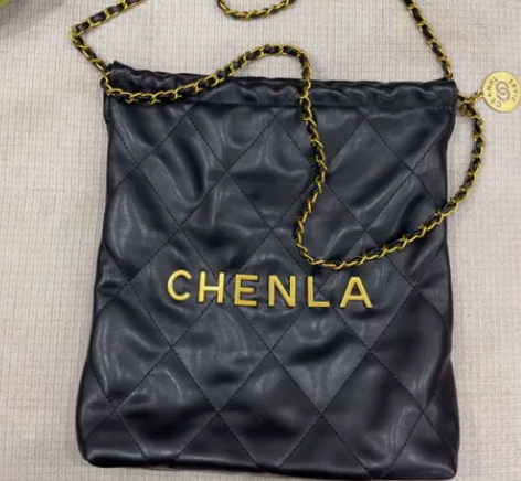 刘雯明星同款小香菱格链条单肩包女22bag...