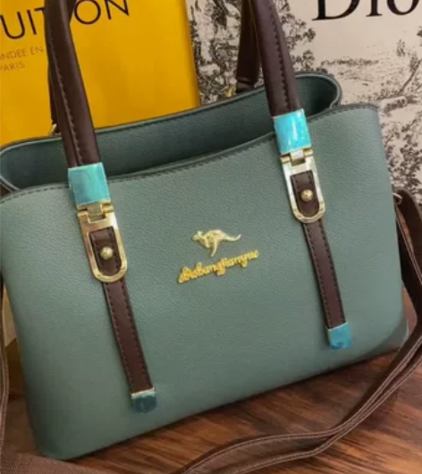 袋鼠真皮中年妈妈包最新款百搭单肩斜跨包，高...