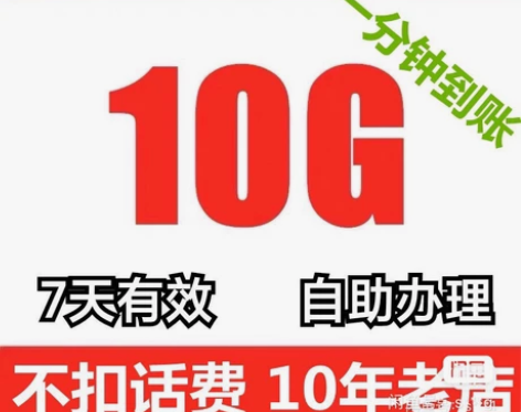 广东移动流量10G7天包 可无限叠加 广东...