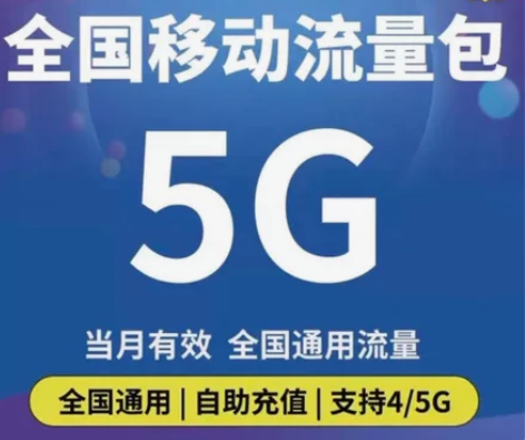 山东移动全国通用流量5GB 秒到账5GB通...