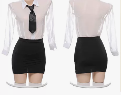 角色扮演秘书职业装性感教师包臀女装超短裙白...