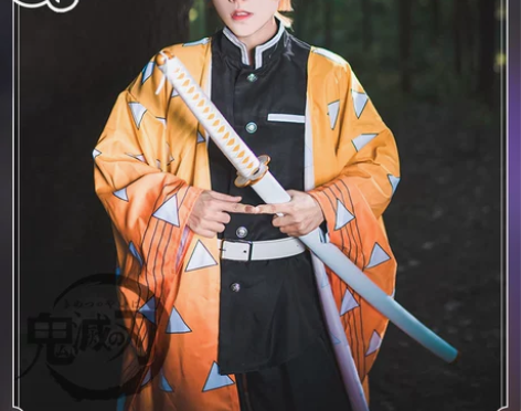 现货【三町目】鬼灭之刃cos服我妻善逸co...