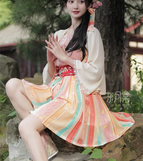 汐裳纪原创-宋制汉元素汉服半身短裙子女夏套...