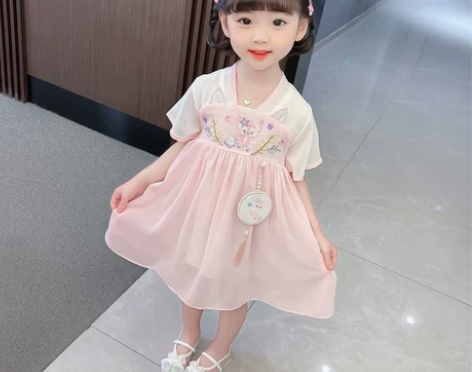 Next Coco汉服女款儿童连衣裙夏季2...