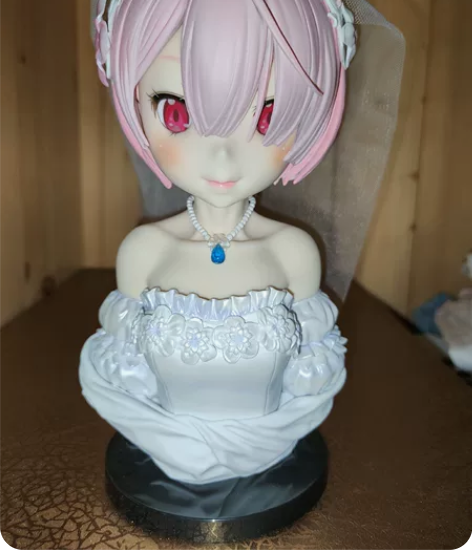 万代一番赏 最终赏 拉姆婚纱胸像手办 拆摆...