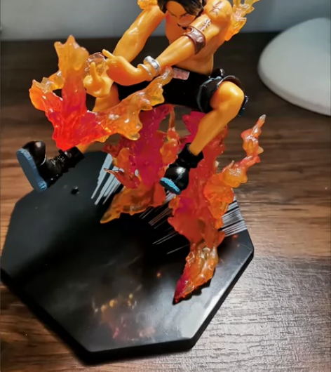 火拳艾斯手办海贼王周边摆件13cm 十字炎...