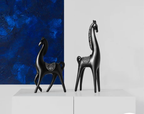 马摆件动物树脂工艺品书房客厅玄关酒柜办公室...