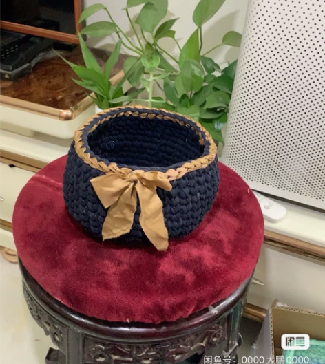 手工艺钩织，中号收纳筐 收纳篮 化妆品 首...