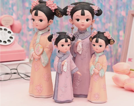 中国古风美人人偶娃娃创意复古宫廷风吉祥女孩...