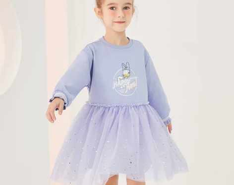 【亲子日价】迪士尼女童连衣裙秋装新款洋气公...