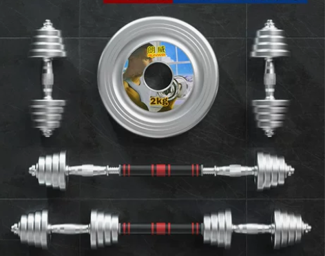 朗威哑铃男士家用哑铃 20kg公斤钢制哑铃杠