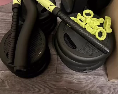 品健哑铃男士家用器材曲杠杆铃杆 60斤 【...